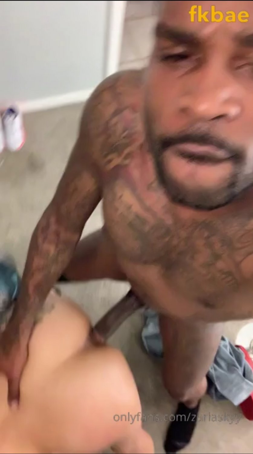 Young tatted black couple selfie sex on snapchat with big black...